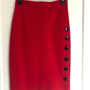 Red skirt with buttons on the side